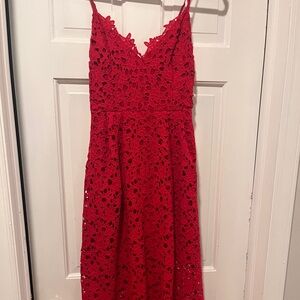 ASTR the label red cut out dress